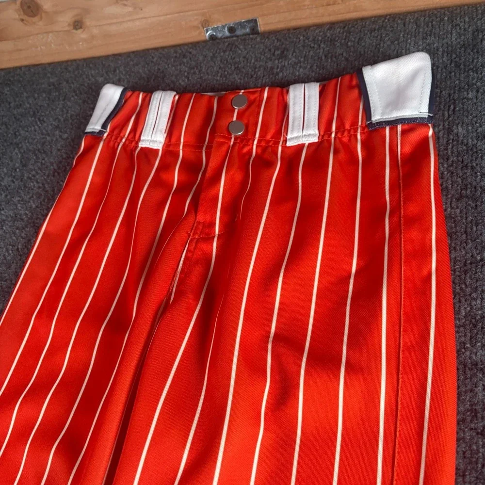 Prolook Five Cities Babe Ruth Baseball Pants Youth 26x29.5 Orange Pinstriped #21